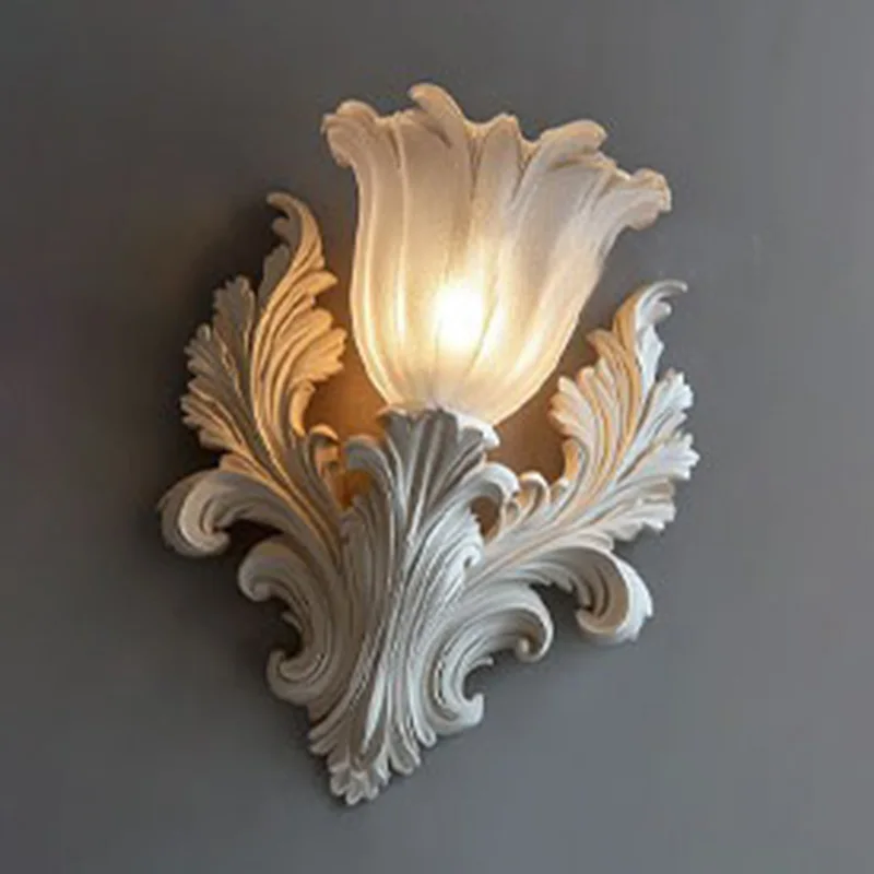 الراتنج وحدة إضاءة LED جداريّة مصباح الفرنسية الرجعية الفاخرة الجدار ضوء المدخل غرفة المعيشة مصابيح الإضاءة الداخلية لوازم الديكور أضواء