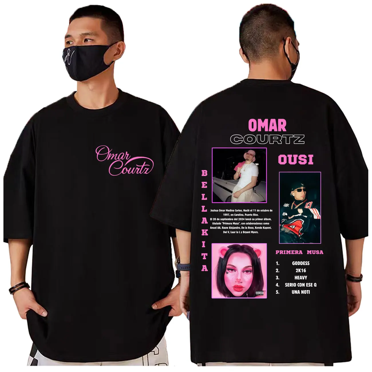 

Rapper Omar Courtz Primera Musa Album Merch T Shirt Hip Hop Fashion Short Sleeve T-shirt Men's Women's Casual Cotton T-shirts