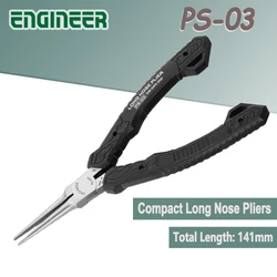 ENGINEER PS-03 Precision Compact Long Nose Pliers/ Miniature Needle Nose Pliers ESD Safe with Carbon Steel Jaw