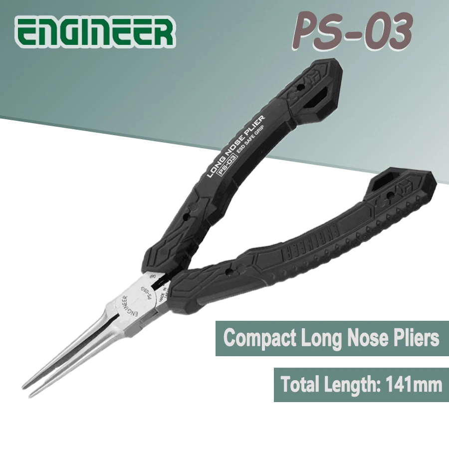 Engineer Miniature Agulha Nose Alicate Precision Compact Long Nose Alicate Esd Seguro com Mandíbula de Aço Carbono Ps03