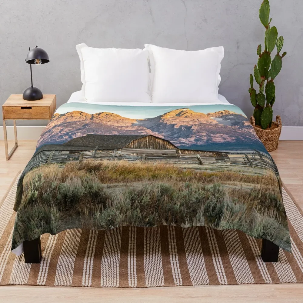 

Grand Teton National Park - Moulton Barn Throw Blanket Nap Kid'S Blankets Sofas Of Decoration Extra Large Throw Blankets