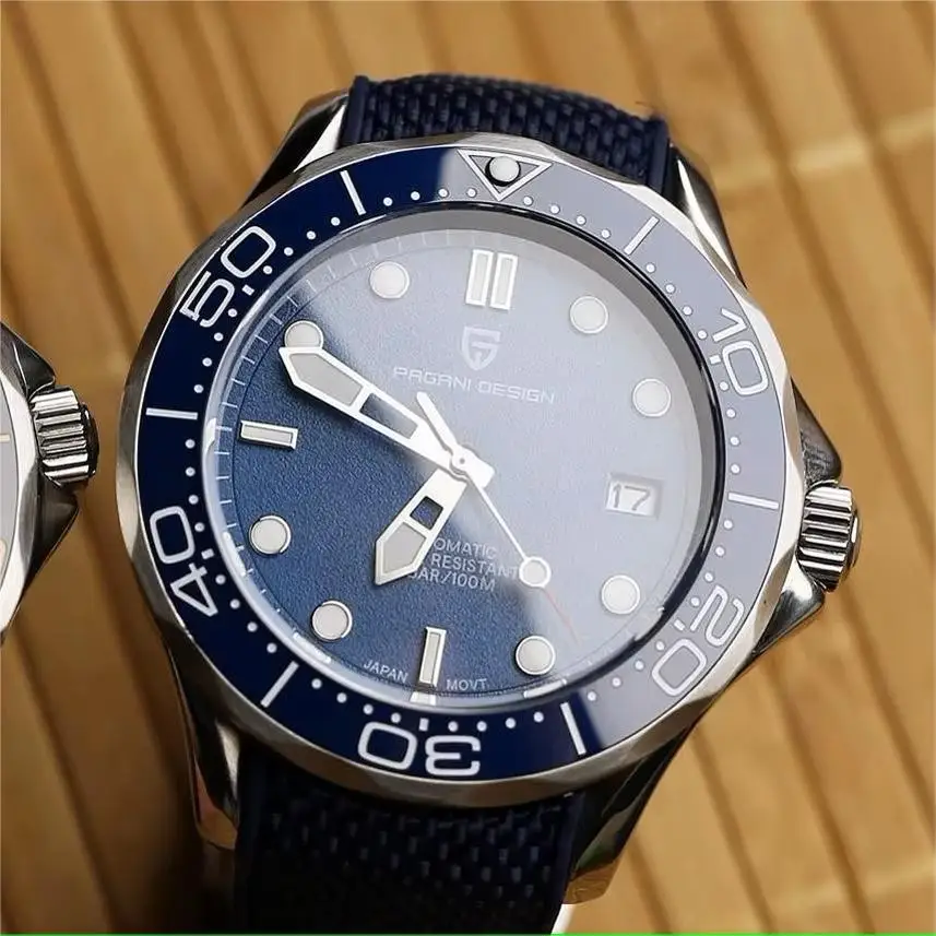 2025 جديد PAGANI تصميم شبكة من الاستانلس استيل حزام الساعات الفاخرة التلقائي للرجال الميكانيكية الياقوت مرآة ساعة مقاومة للماء