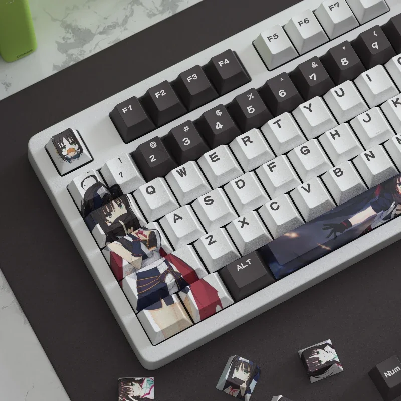 Hitachi Mako Anime Keycap Senren Banka Cute Cartoon 125key Customized Cherry Profile Gaming Keycaps for Mechanical Keyboard Gift