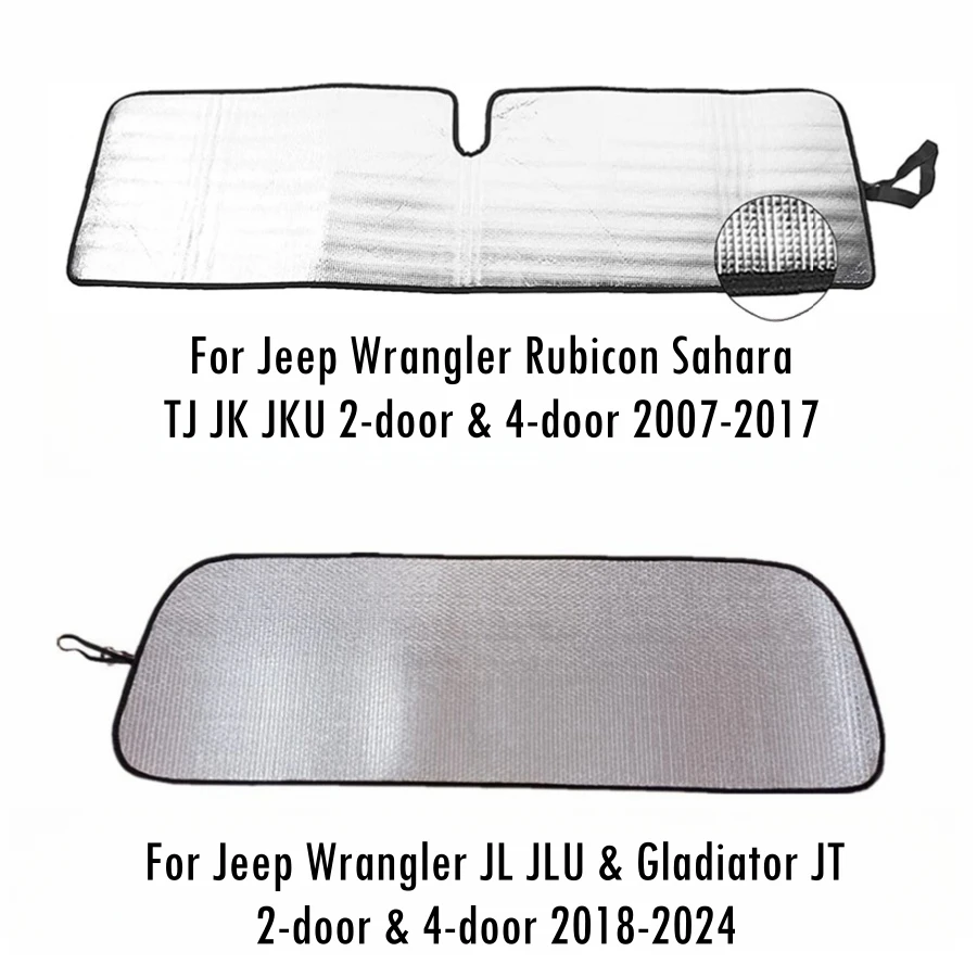 Osłona przeciwsłoneczna Jeep Wrangler JK JL TJ JKU JKU JLU JLU i Gladiator JT 2007-2024 parasol przeciwsłoneczny osłona termiczna mata