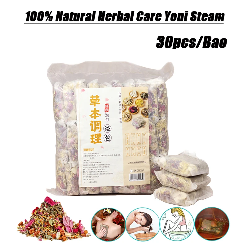 

30 шт./пакет Yoni Steam Seat Детокс Женская гигиена здоровья Yoni SPA Паровые травы для тампонов 100% китайские травы для женщин Очистка влагалища