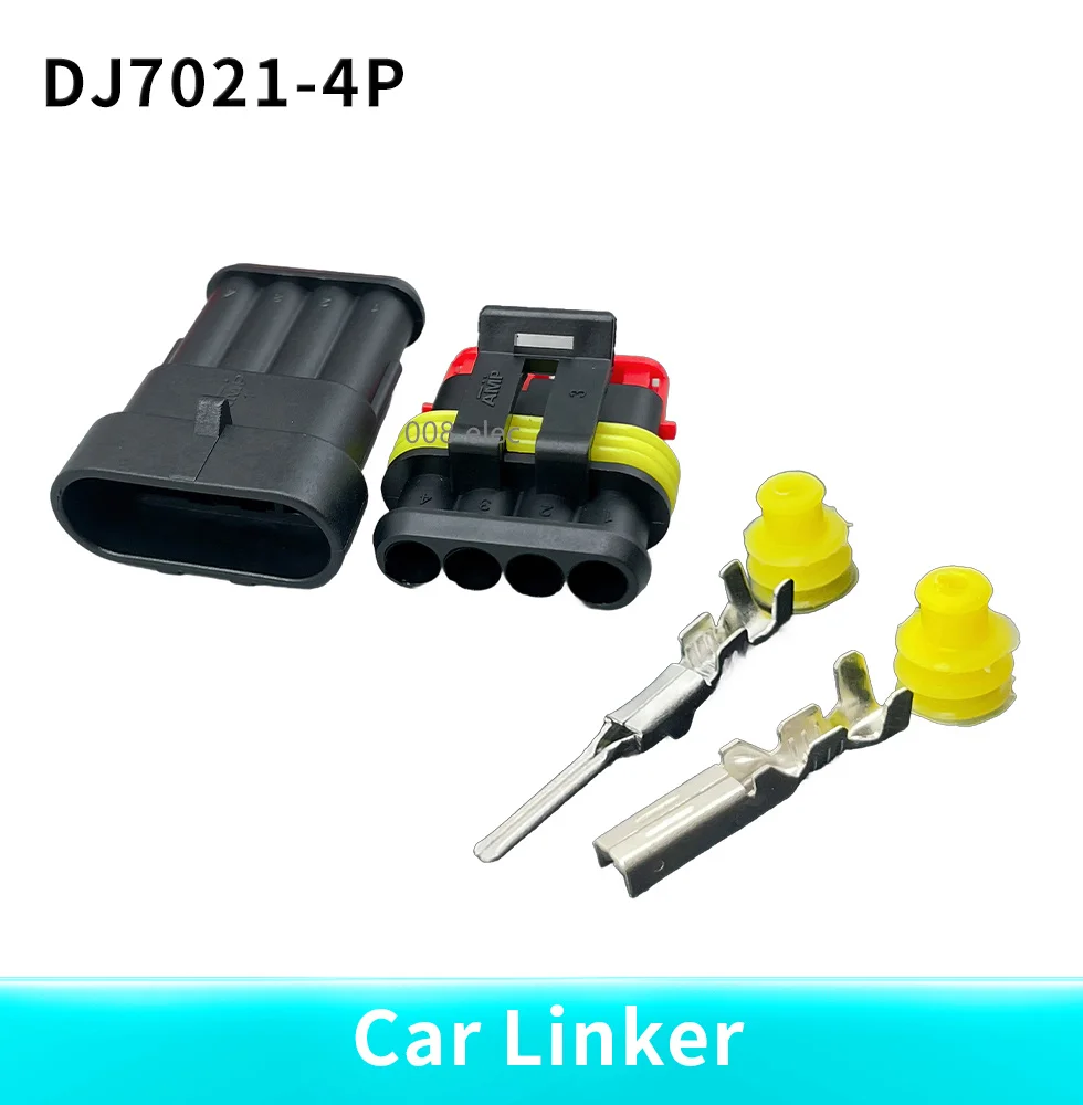 2set-5sets Kit 2 pin 1/2/3/4/5/6 pins Way AMP Super seal Waterproof Electrical Wire Connector Plug for car waterproof connector