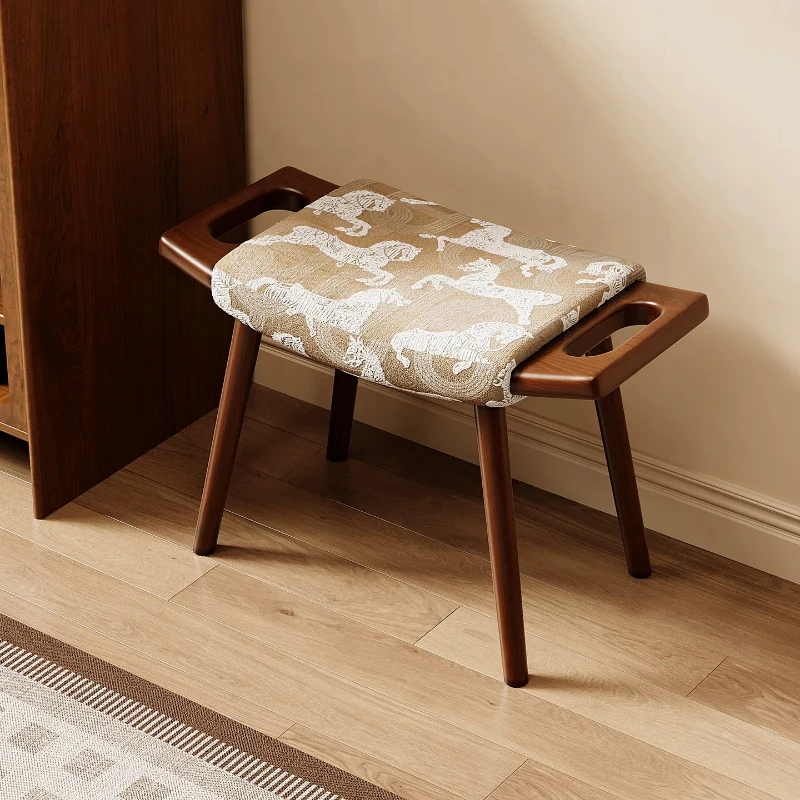 Sophisticated Vanity Stool French Vintage Solid Wood Vanity Stool Bedroom Closet Home Furniture Taburete De Maquillage ZY40HZD