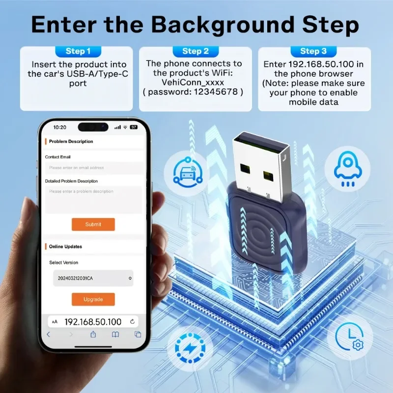 لطيفة أندرويد السيارات اللاسلكية دونغل واي فاي 5.8G السيارات ربط صندوق دعم سبوتيفي الموسيقى CarlinKit محول CarPlay اللاسلكي الصغير