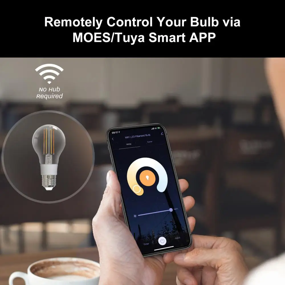 MOES WiFi Zigbee LED Light Bulb E27 Candle Lamp Smart RGB RCW 2700-6500K Dimmable Light Tuya Alexa Google Voice Control