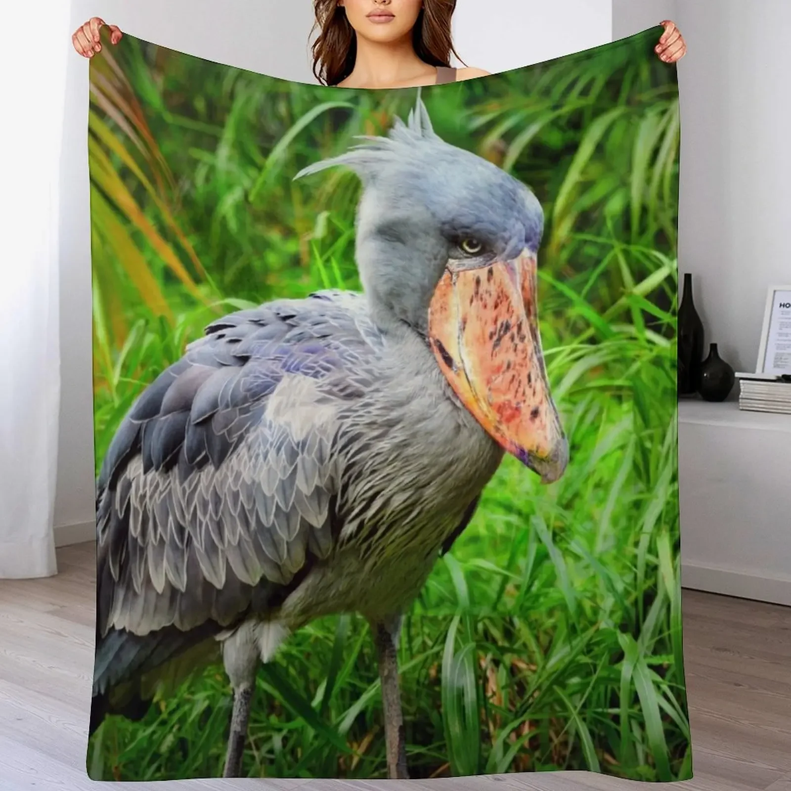 

Shoebill Balaeniceps Rex Throw Blanket Ultra Soft Flannel Fleece Blanket for All Seasons
