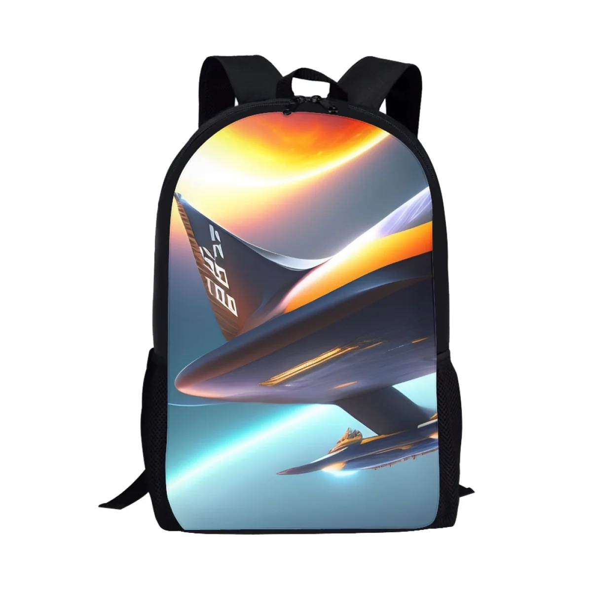 Na moda legal grande avião imprimir sacos de escola para meninos meninas simples mochilas homens de alta capacidade estudante mochila adolescentes bagpack