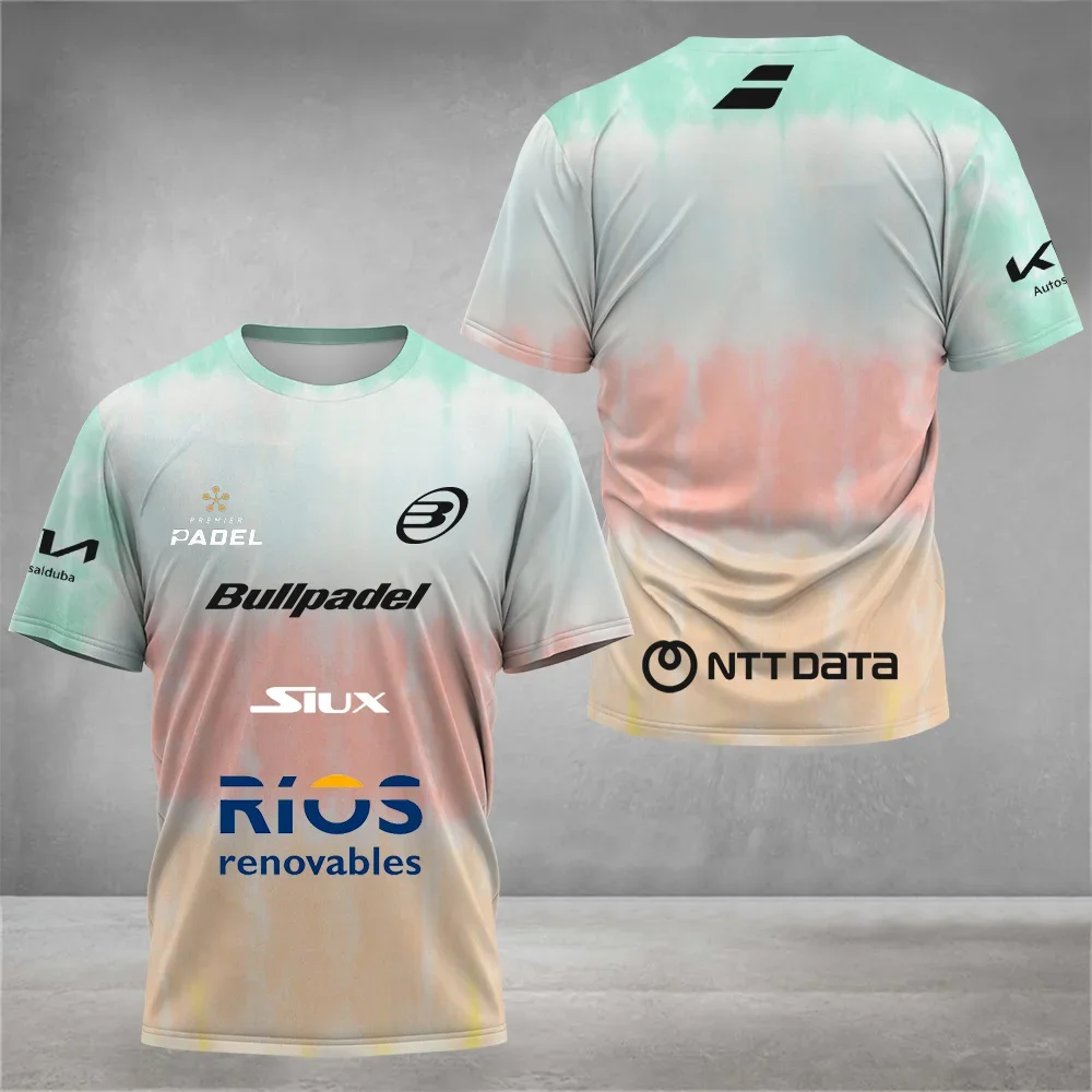 Hot Quick Dry Breathable Padell Tennis Fan T-shirt Men's Tennis Training Short Sleeve Clothing Spring Summer 3D Printed O Collar image 2