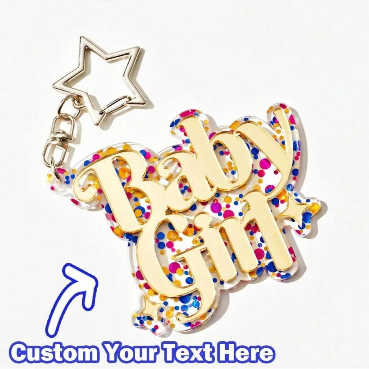 

KAFRUFI модный брелок в форме звезды, акриловое имя, индивидуальная цветная табличка с именем, персонализированная этикетка, рюкзак, рождественский брелок