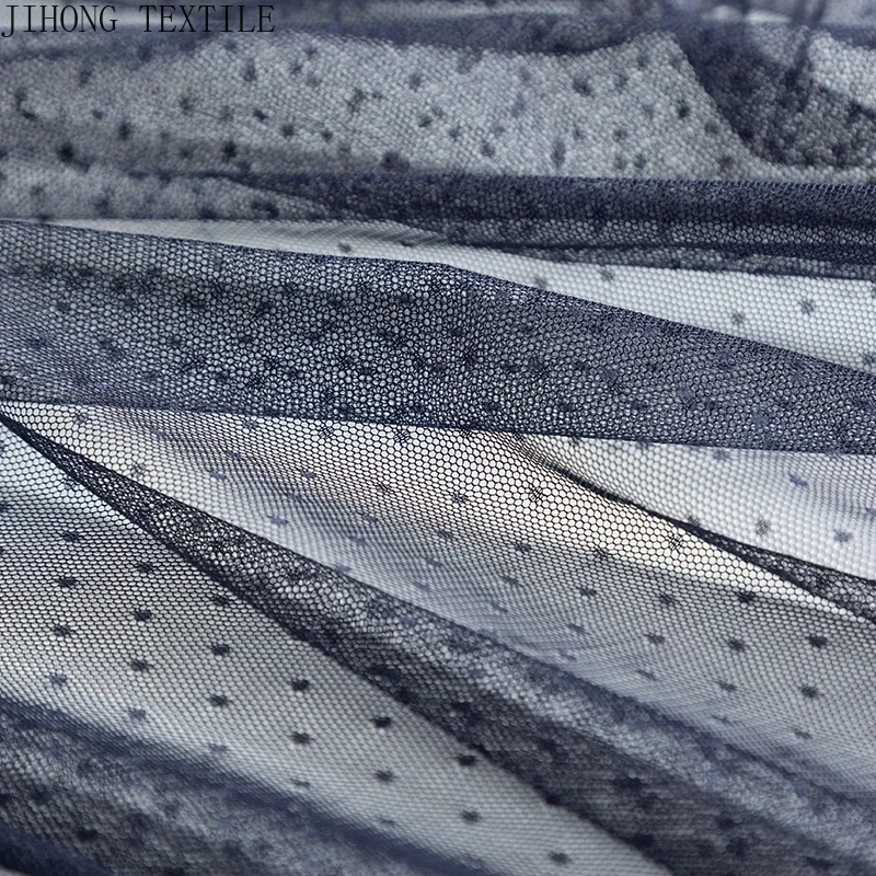 1m Cute Dot Lace Mesh Jacquard Fabric Tulle for Dress Mosquito Net Patchwork Needlework DIY Material Home Textile Curtain Decor
