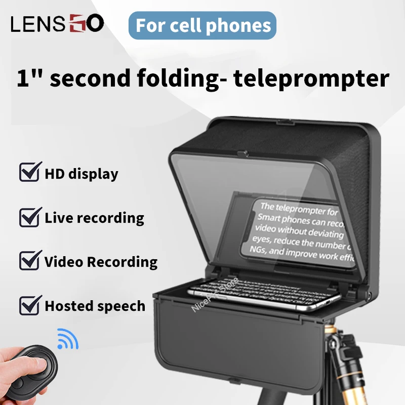 LENSGO TC7 S Teleprompter for Smartphone Professional Photography Accessories with Remote Control