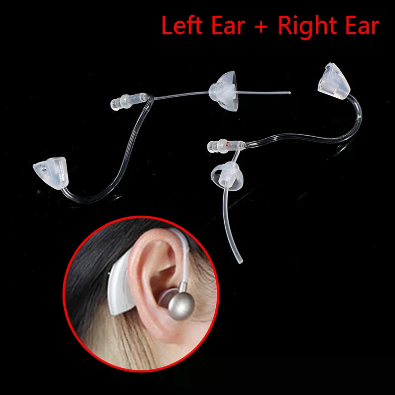 2Pcs Left Right Ear Hearing Aid Replacement Tube Earphone Hearing Amplifier Tool