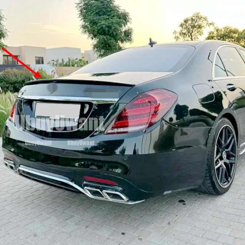 W222 Kohlefaser-Spoiler AMG-Stil Kofferraum-Kofferraumlippe für Mercedes S-Klasse W222 4-türige Limousine 2014 + S350 S400 S450 S500 S600
