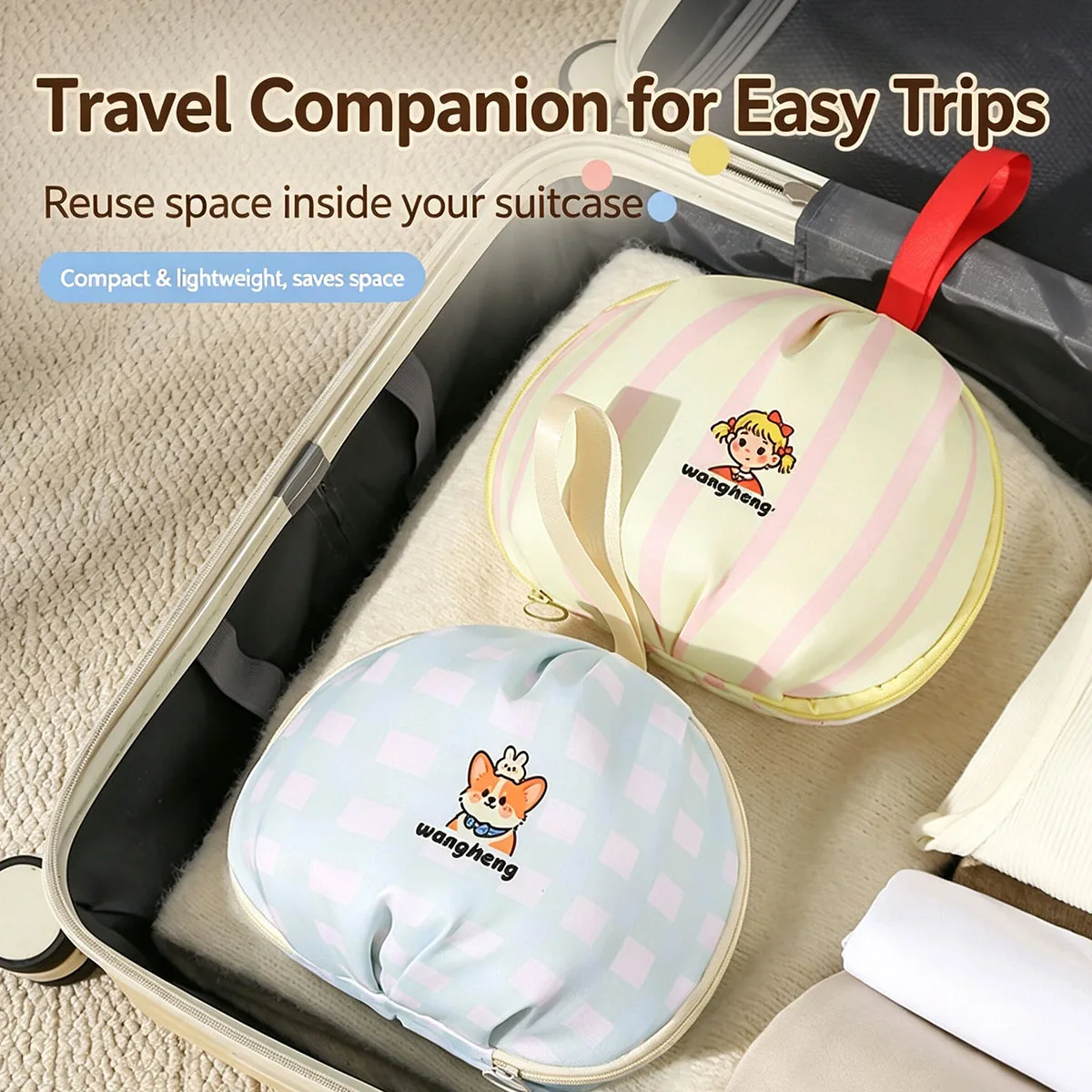 Elliptical Stereoscopic Makeup Underwear Socks Storage Bag Portable Storage Bag Cute Cartoon Bra Storage Bag Girls Gifts