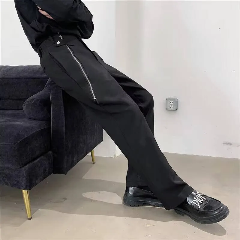 

Мужская весенняя молния, новый индивидуальный дизайн, городская простая молодежная мода и тренд для отдыха больших брюк