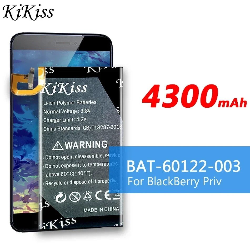 KiKiss 4300mAh BAT-60122-003 Battery For BlackBerry Priv Cell Phone Replacement Batteries + Gift Tools