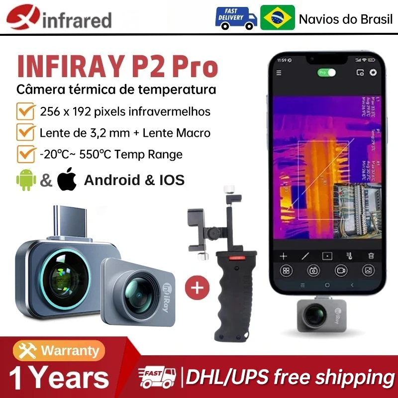 Câmera Térmica Infiray-xinfrared p2 Pro Imageador Térmico para Telefone Circuito Pcb Teste de Aquecimento Industrial Visão Noturna Infravermelha go p2