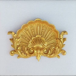 Polyurethane Lintel Badge Decoration Classic European Style PU Wall Moulding Decor Fireplace Portal Decorative Element Ornament