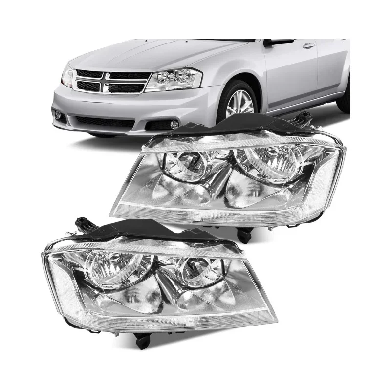 

1 Pair 2X Headlight Head Light for Dodge Avenger 2008 2009 2010 2011 2012 2013 2014 Without Lamp