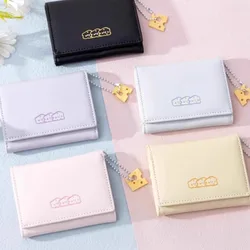 Short Small Wallet Student Cute Cartoon Large Capacity Card Holder Tri-fold Wallet Multi-card Slots Card Holder Girl Coin Purse
