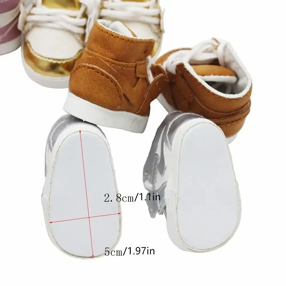 Zapatos de muñeca de algodón de 5CM y 20cm, Mini zapatos deportivos de cuero PU para muñeca, Mini ropa informal colorida, zapatillas, botas, regalos para niños