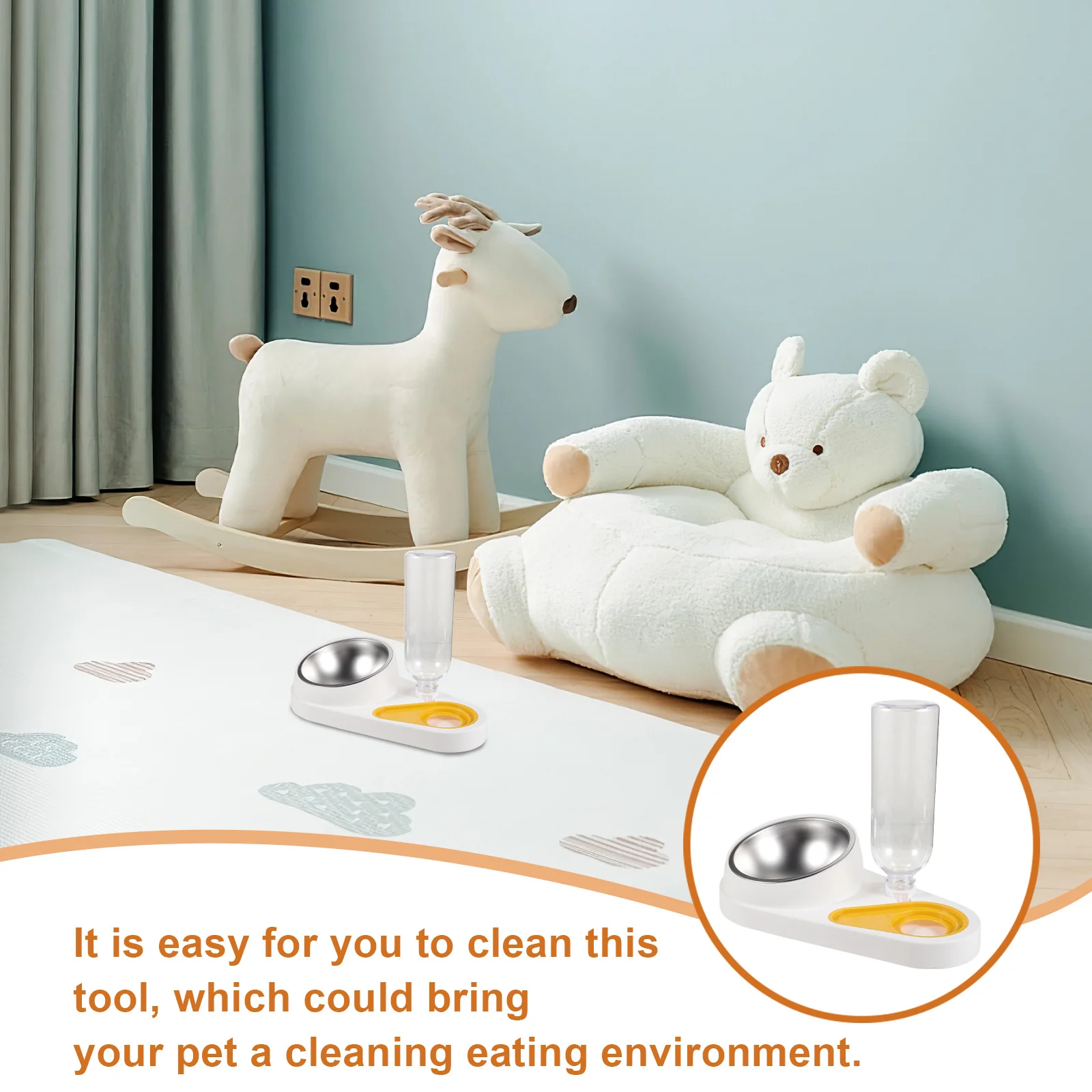 

Automatic Pet Feeder Detachable Dog Bowl Anti-Skid Water Dispenser Durable Puppy Feeding Station For Home Use Dog Cage