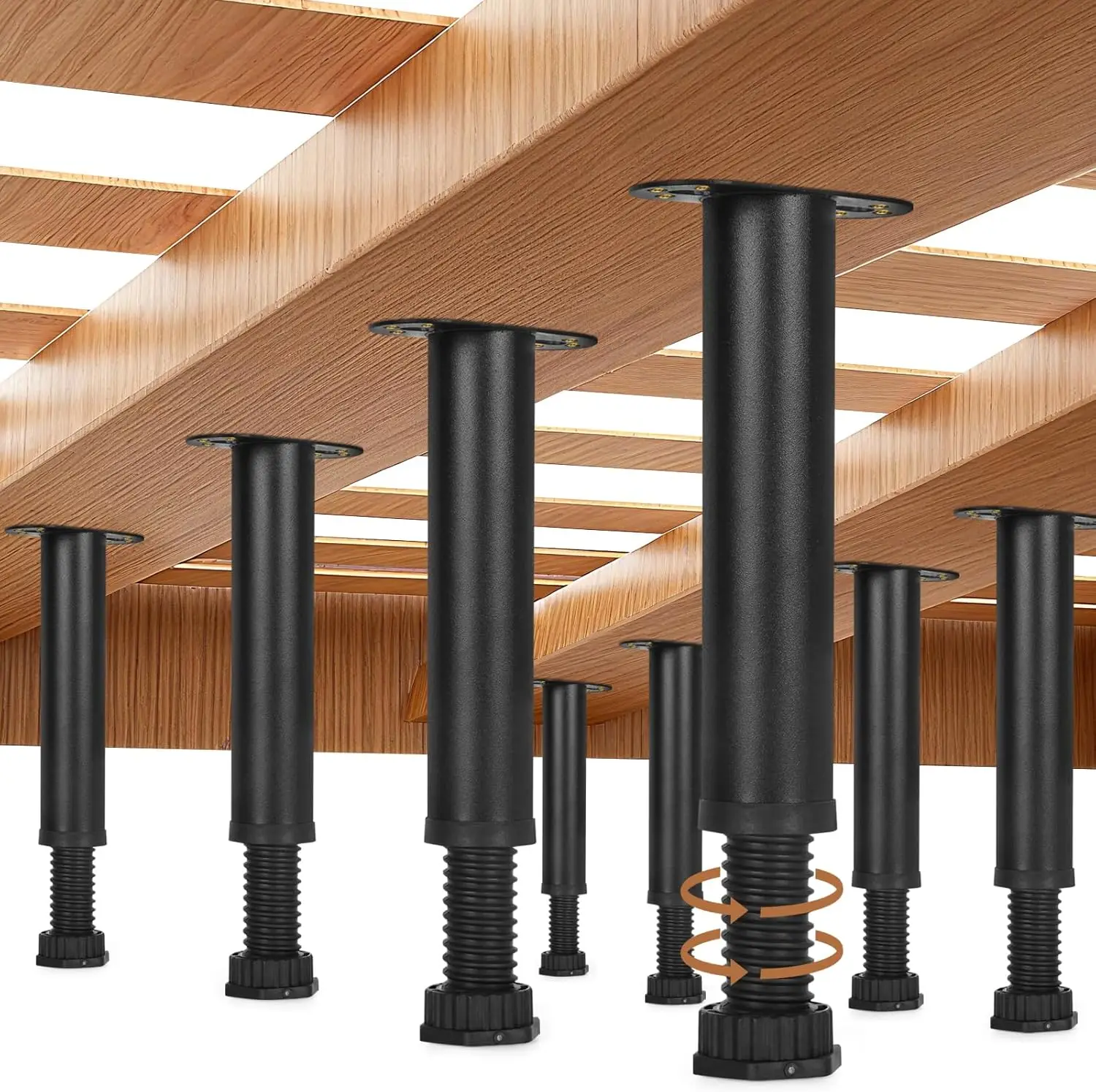 

8Pcs Metal Adjustable Height Bed Support Legs for Bed Frame Metal Adjustable Furniture Legs for Sofa/Cabinet/Couch/Dresser/Table