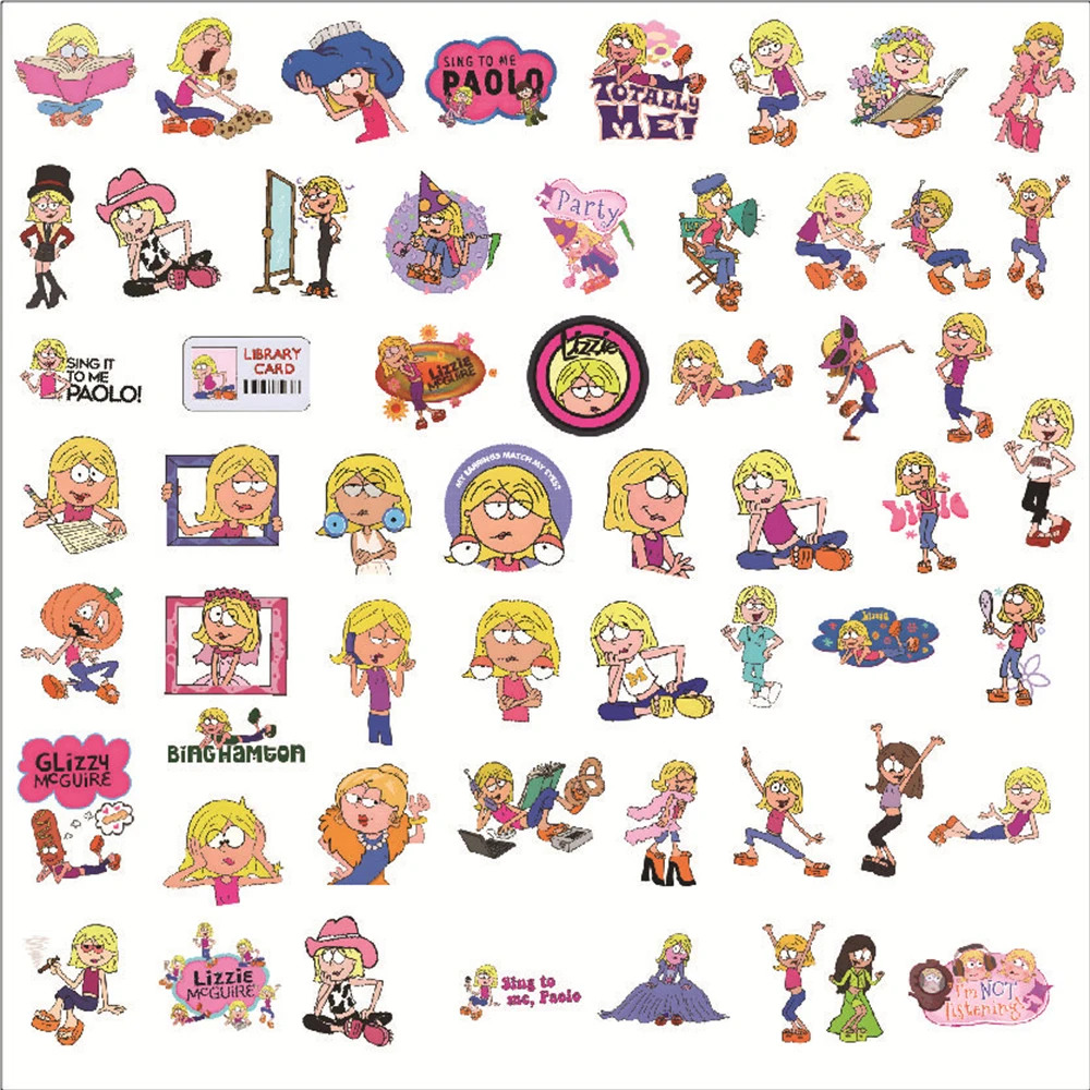 10/30/50pcs Anime Cartoon LIZZIE MCGUIRE Stickers Decal DIY Laptop Motorcycle Phone Suitcase Car Waterproof Scrapbooking Sticker