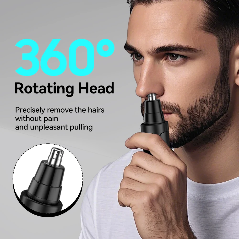 USB charging four in one men's multifunctional electric nose hair trimmer, beard trimmer, sideburns trimmer, electric shaver view 4