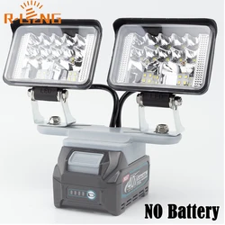 56W LED Work Light White Dual Head For Makita 40V Lithium Battery Powered BL4040 BL4080 BL4050 Emergency Lights (NO Battery)