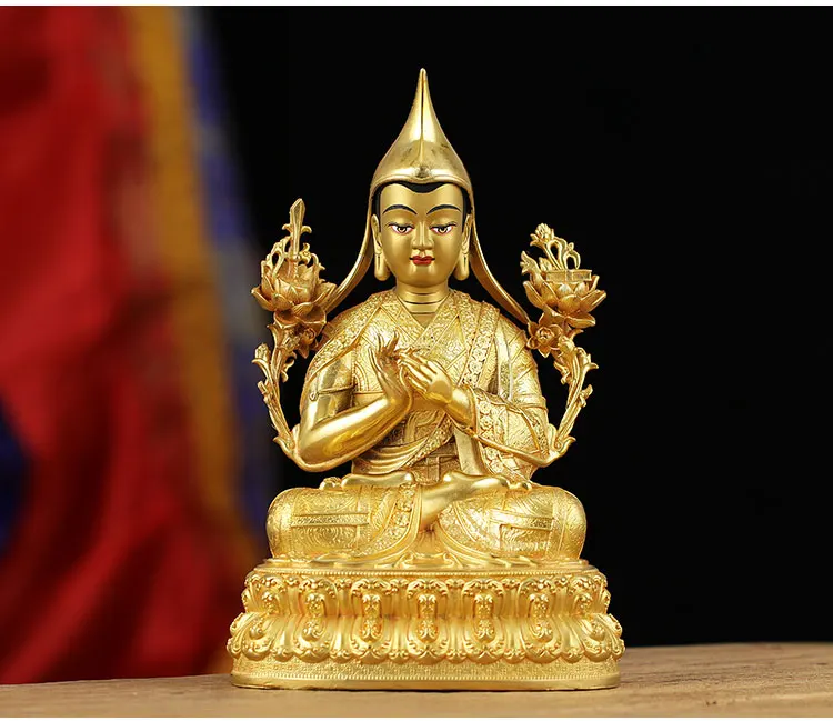 Imagem -03 - Buda Estátua Santuário Proteção Tibete Nepal Budismo Gelugpa Mestre Zong ka ba Tsongkhapa Alta Qualidade