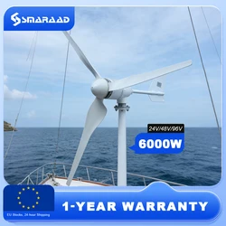 New Upgraded And More Powerful 6KW  Horizontal Wind Turbine Windmill Delivered From Polish Warehouse Low Speed Low Noise