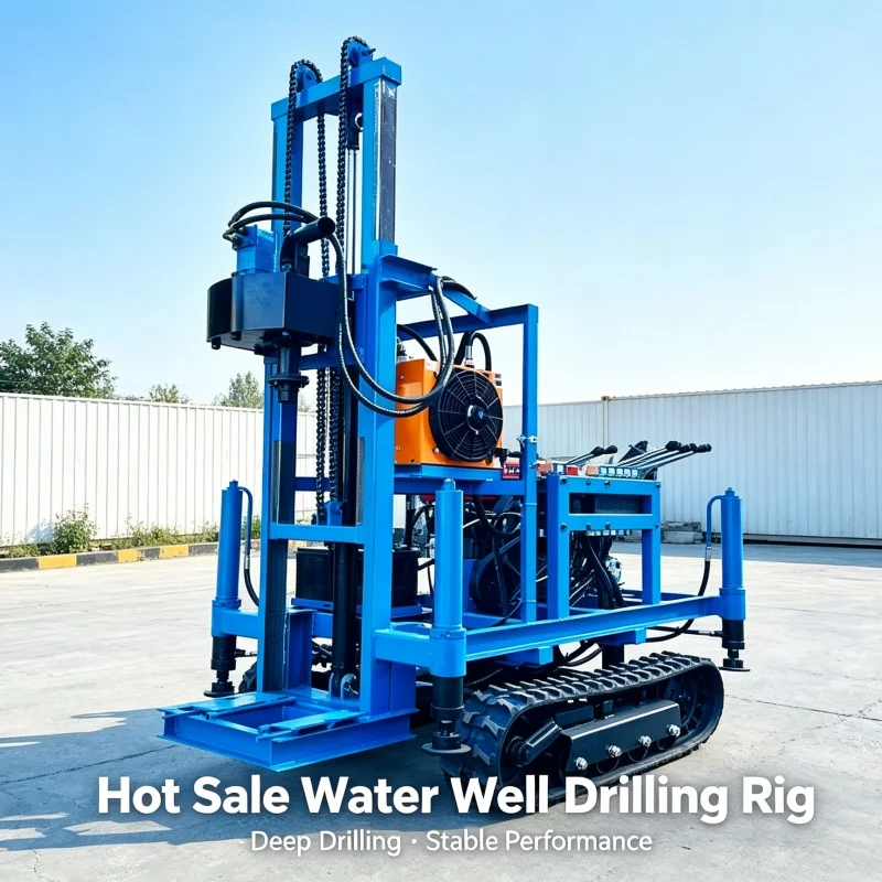 Customized 22‑25 HP Small Crawler Water Well Drilling Rig, Diesel Powered Hydraulic Drilling Machine for Farmland Water Wells