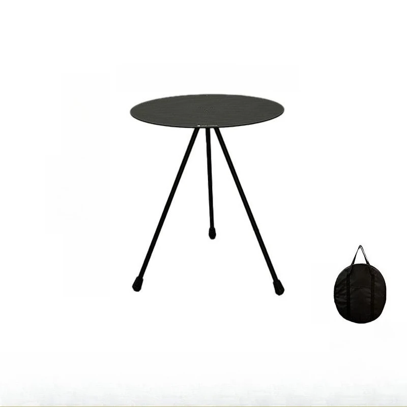 Outdoor camping small round table aluminum alloy side table portable camping folding triangular leg edge few