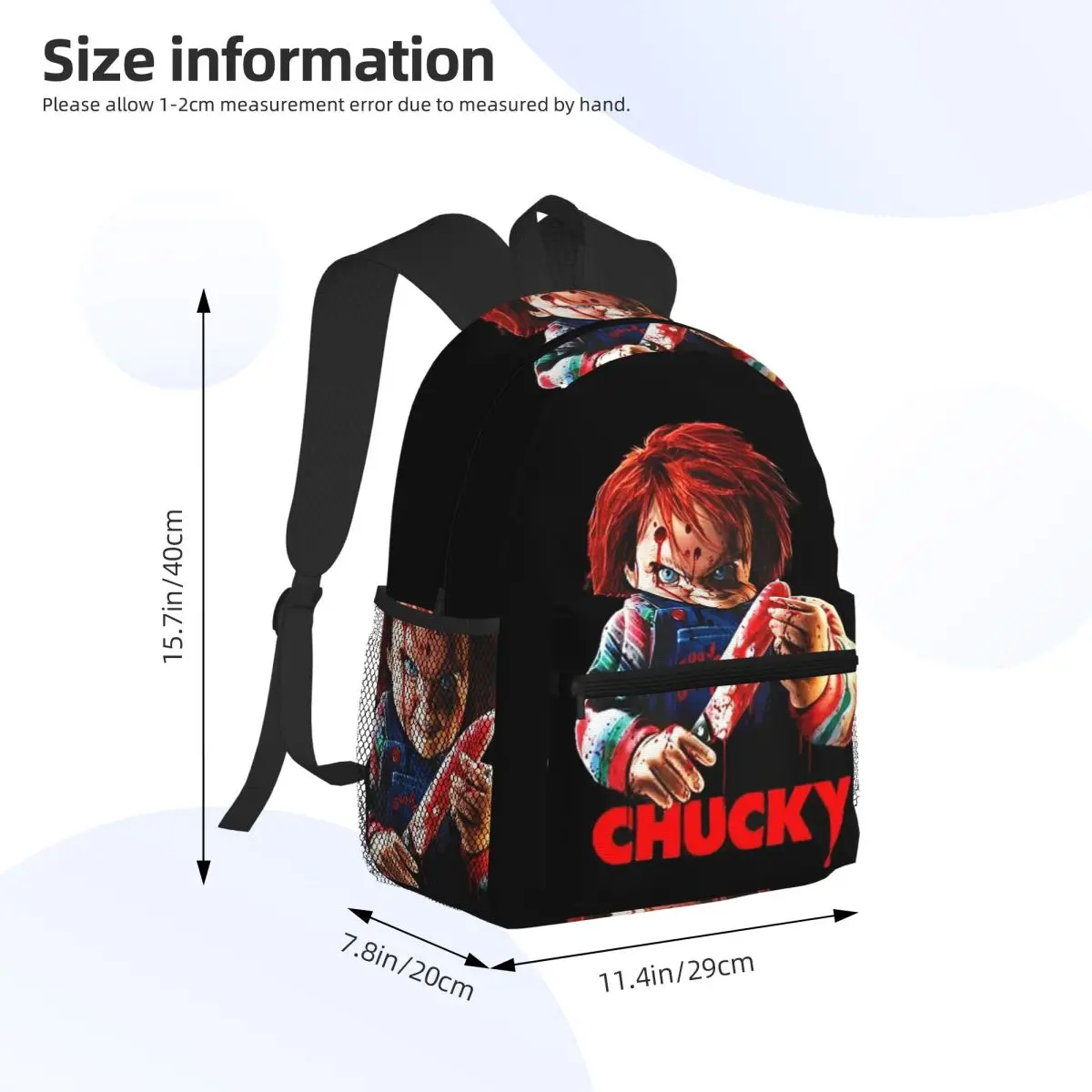 Bride Of Chucky Horror Film Movie Student Backpack School Bag Hiking Travel Daypack for Men Women Bookbag Shoulder Bags