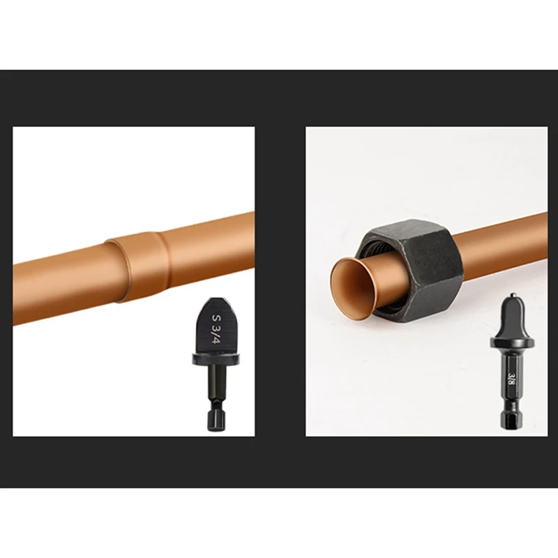 6 peças de aço ar condicionado tubo cobre alargamento expansor tubo hexagonal expansor kit reamer