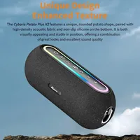 Cyboris 60W Powerful Subwoofer Wireless Bluetooth Speaker Portable Fabric Subwoofer Waterproof with RGB Light HIFI TWS TF Audio