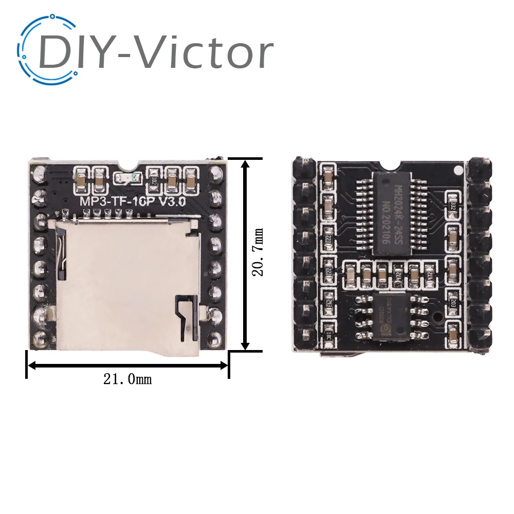 Mini MP3 DF Player Module Board MP3 Audio Voice Decode Board For Arduino Supporting TF Card U-Disk IO/Serial Port/AD DFPlayer