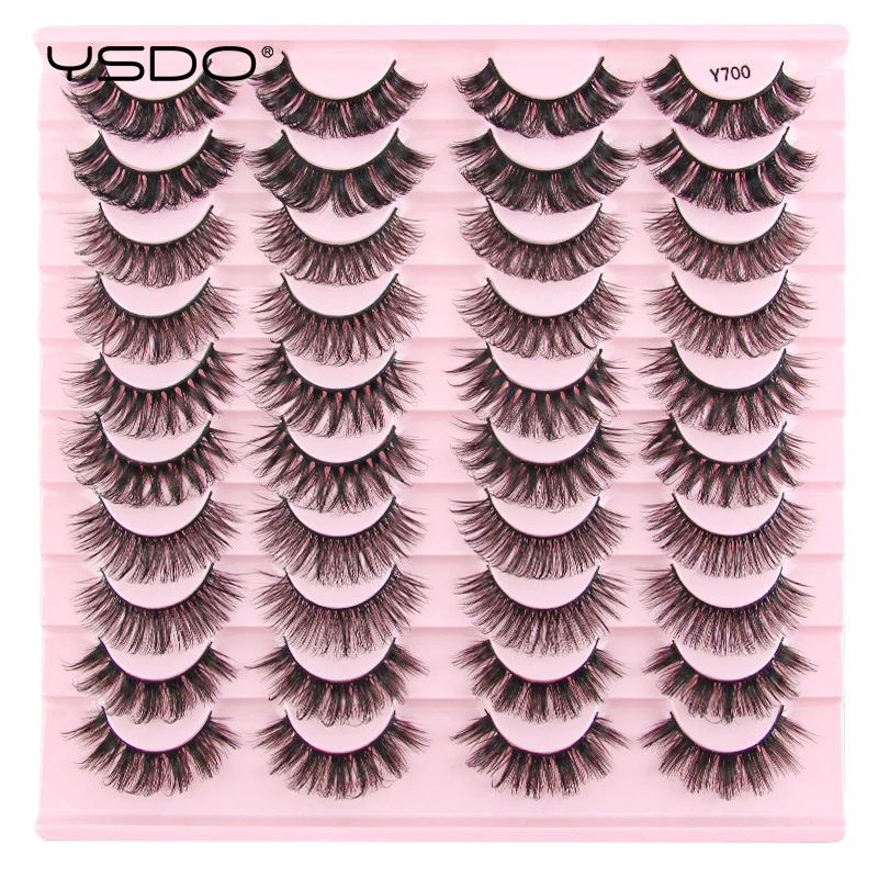 YSDO 5/16/20 Pairs 3d Mink Lashes Natural False Eyelashes Handmade Soft Fluffy Mink Eyelashes Makeup Tool Thick Lashes Faux Cils