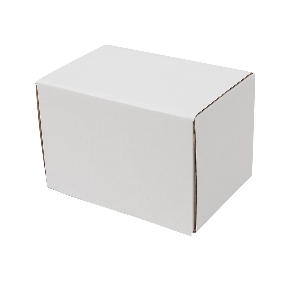 50 cajas de papel corrugado, 6x4x4 "(15,2x10x10cm), blanco exterior y amarillo interior