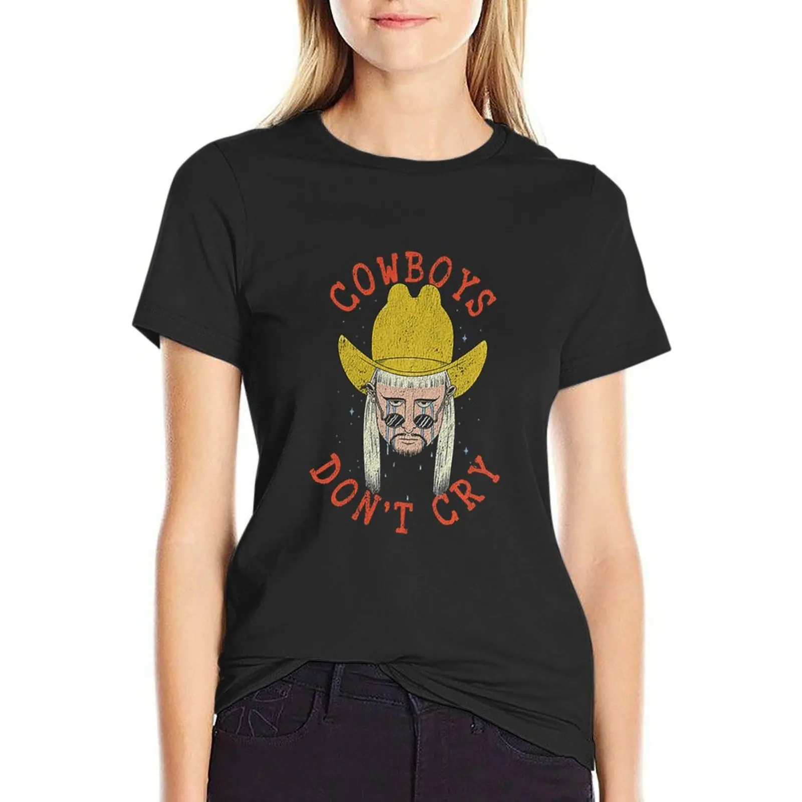 Camiseta de Oliver Tree Cowboys Don't Cry para mujer, ropa hippie de gran tamaño, ropa de primavera, 2024