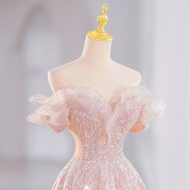 Robe de princesse A-Line sans bretelles avec appliques florales roses, robe de Quinceanera personnalisée, banquet, nouveau, 2023