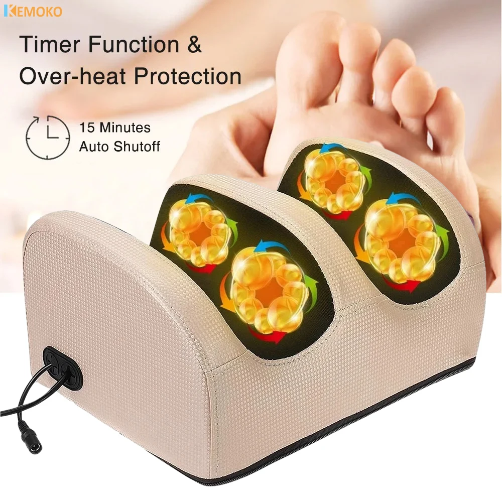 Electric Foot Leg Massager Shiatsu Therapy Calf Relaxation Deep Relieve Foot Pain Infrared Heating Kneading Roller Health Care