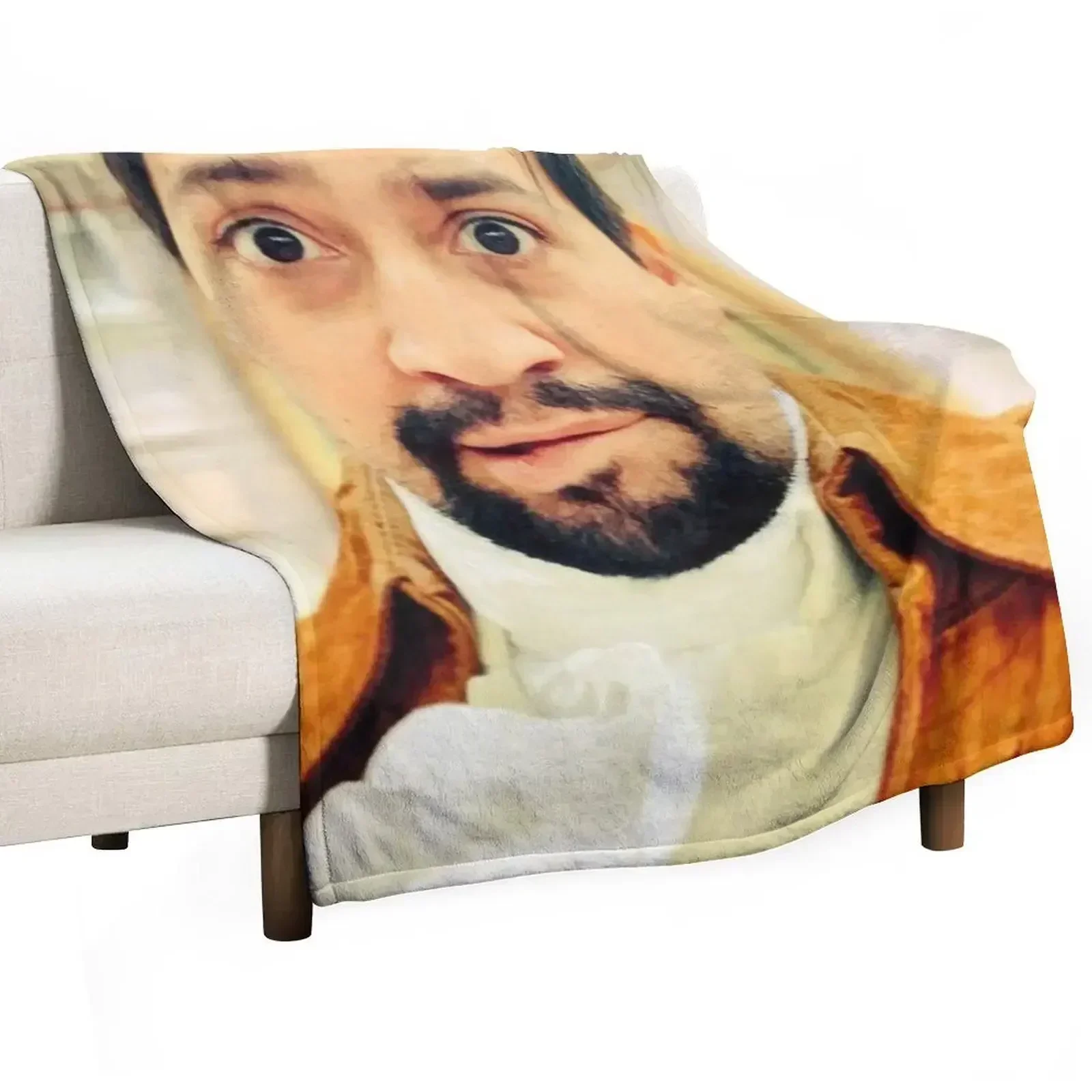 

Lin Manuel Miranda Biting His Lip Throw Blanket Luxury Brand Flannel Fabric Hairy Blankets