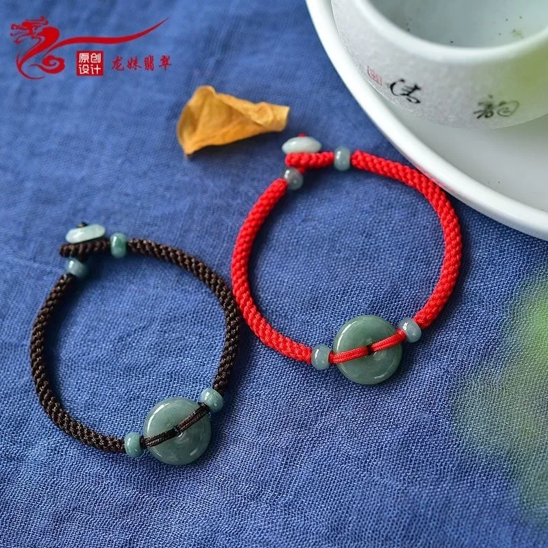 Jade Donut Bracelets for Women Jewelry Gift Emerald Designer Charm Man Amulets Men Talismans Bangles Luxury Vintage Natural