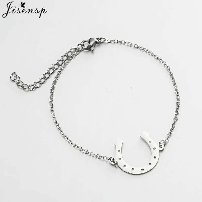 Stainless Steel Lucky Horseshoe Charm Bracelet for Women Female Jewelry Fashion Horse Hoof Bracelets Girl Birthday Gift bileklik